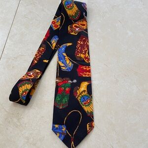 Men’s Rockmount Tru-West Ranch Wear Cowboy Boots Neck Tie Made in US